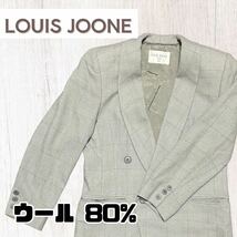 LOUIS JOONE テーラードジャケット レディース グレンチェック アウター チェック柄 薄手 コート フォーマル 軽量 肩パット有 テーラード_画像1