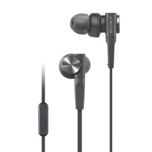 ◆新品 SONY ソニー 有線イヤホン カナル型 MDR-XB55AP(B) [重低音/EXTRA BASS/リモコン付/スマホ対応/ハンズフリー/ブラック] 保証付