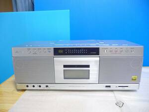 ◆展示品 東芝 TOSHIBA CDラジオカセ TY-AK2(S) [ハイレゾ対応SD/カセット/USB/CD/ラジオ/タイマー予約/語学学習等0.5倍～1.5倍] 保証付