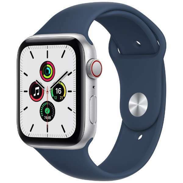 ◆新品未開封 アップル Apple Watch SE 第1世代（GPS+ Cellularモデル） [MKRY3J/A] - 44mmシルバーアルミ/ブルースポーツバンド 保証付