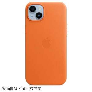 ◆新品未開封 アップル Apple MagSafe対応 iPhone 14 Plus レザーケース 【MPPF3FE/A】 [オレンジ 純正]