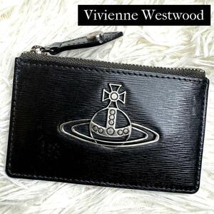 希少品 / Vivienne Westwood ヴィヴィアンウエストウッド アニーオーブフラグメントケース パスケース レザー ブラック モスグリーン