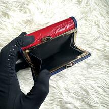 美品 / Vivienne Westwood ヴィヴィアンウエストウッド がま口バイカラーコンパクトウォレット 三つ折り財布 エンボスクロコダイル_画像5