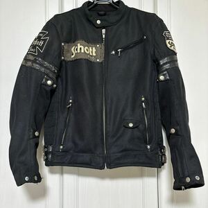  liquidation price! Schott Schott mesh rider's jacket lai DIN g jacket black protector for motorcycle 