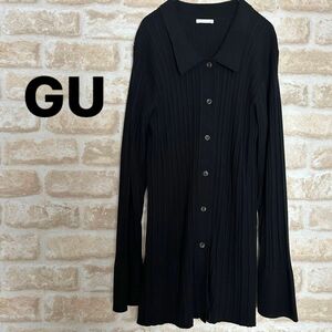 GU 長袖 ニット セーター ブラック 黒 トップス