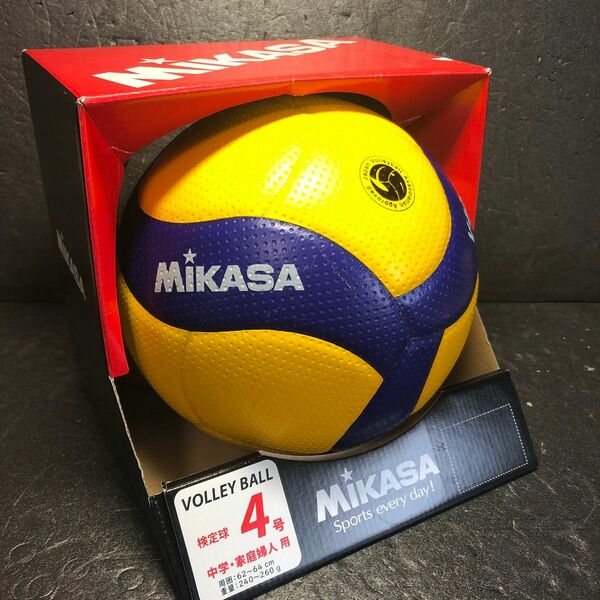 中古 ミカサ 4号球 バレーボール 検定球 V400W 箱付き MIKASA