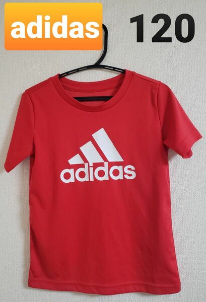 アディダス adidas Tシャツ　120 半袖　レッド　 スポーツ　サッカー　 