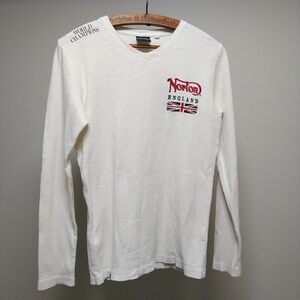 ノートン　ロングTシャツ　サーマル　刺繍　Mサイズ ホワイト カットソー