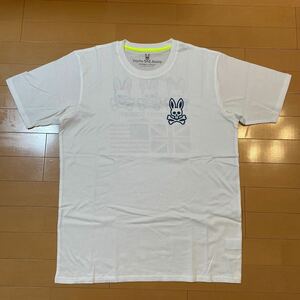 サイコバニー 半袖Tシャツ ホワイト XLサイズ Psycho Bunny メンズ ロゴTシャツ 