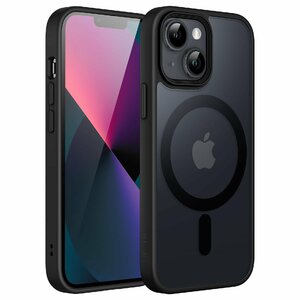 JEDirect iPhone 13 mini 5.4インチ用 マグネット ケース MagSafeに対応 半透明のマット背面 薄型 耐衝撃 カバー