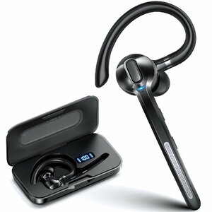 Anpoow Bluetoothヘッドセット Bluetoothイヤホン ワイヤレスイヤホン 500mAh充電ケース付 LEDバッテリー残量ディスプ