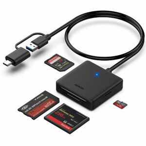 メモリカードリーダーUSB 3.0 BENFEI 4in1 USB-C SD/TF(Micro SD)/ MS/CFカードリーダーアダプター OTG