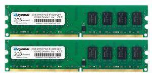 2GB×2枚 DDR2 6400U 800mhz 4GB PC2-6400 デスクトップ PC用 メモリ 1.8V CL6 Non-ECC RAM