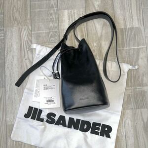 新品 国内正規品 JIL SANDER ドローストリング レザー クロス ボディ バッグ 巾着 ジルサンダー