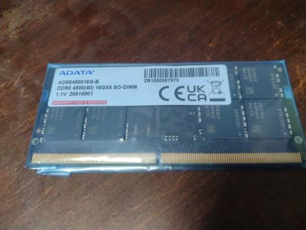 ADATA ノートPC用メモリ DDR5 4800 16GB SO-DIMM used