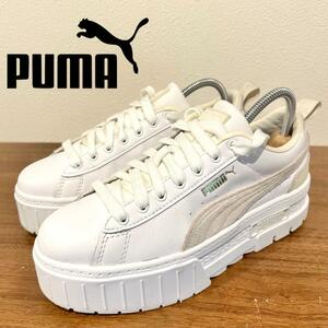 PUMA LEATHER MAYZE WNS プーマ レザー メイズ ホワイト レディース 381983-13 ローカットスニーカー カジュアル 23cm 