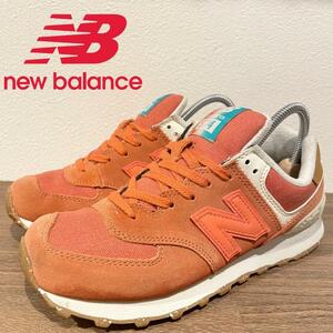 New Balance ニューバランス レディース WL574SEA オレンジ ローカットスニーカー カジュアル 23.5cm 