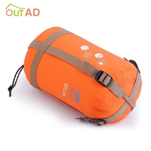 【新品・オレンジ色】OUTAD 通気性 超軽量 エンベロープ型 寝袋 320D アウトドア キャンプ 旅行 マルチファンクション ミニ 防水 通気性 