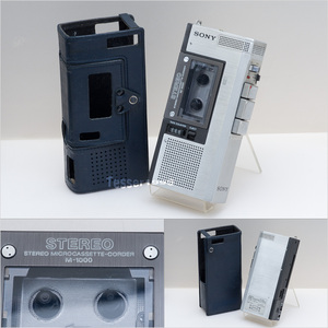 SONY STEREO MICROCASSETTE CORDER M-1000 専用カバー付 通電しますがベルト切れ委細熟読ください [0504]