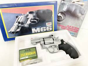 1 jpy ~*[ Kokusai S&W M66 357 combat Magnum 2.5 -inch gas gun ASGK stamp ] international industry / gas revolver / double action / present condition goods *