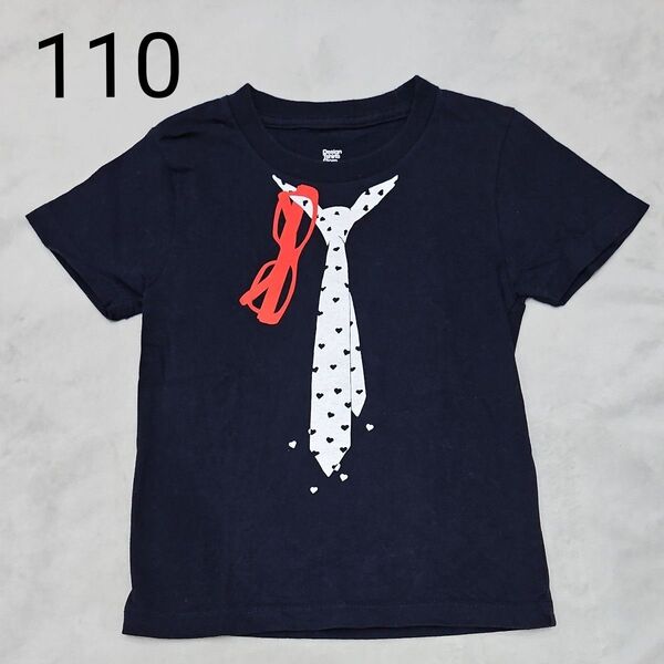 グラニフ キッズ Tシャツ 110 ネクタイ 眼鏡プリント