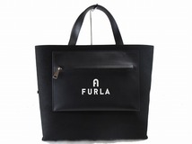 1円　美品　フルラ　FURLA　★　リバーシブル　トートバッグ　★　ブラック　＆　ダークブラウン　A4収納可　4770_画像7