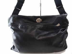 1 иен Orobianco Orobianco * наклонный .. сумка на плечо * черный мягкость кожа A4 место хранения возможно держать ...3046