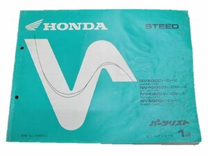  Steed список запасных частей 1 версия Honda стандартный б/у мотоцикл сервисная книжка NC26 PC21 техосмотр "shaken" каталог запчастей сервисная книжка 