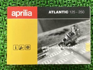  Atlantic 125 Atlantic 250 owner manual 2 version Aprilia regular used wiring diagram have English Germany Holland Denmark 