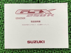 GSX250R 取扱説明書 スズキ 正規 中古 バイク 整備書 2BK-DN11A 20K dd 車検 整備情報