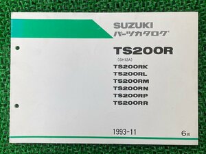 TS200R パーツリスト 6版 TS200RK L M N P R SH12A スズキ 正規 中古 バイク 整備書 K L M N P R 車検 パーツカタログ