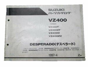 デスぺラード パーツリスト 2版 スズキ 正規 中古 バイク 整備書 VZ400 T ZT V ZV VK52A 車検 パーツカタログ 整備書