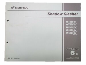 シャドウスラッシャー パーツリスト 6版 ホンダ 正規 中古 バイク 整備書 NV400DC NC40 車検 パーツカタログ 整備書