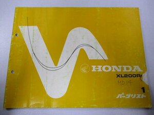 XL200R パーツリスト 1版 ホンダ 正規 中古 バイク 整備書 MD14-1000001～ id 車検 パーツカタログ 整備書