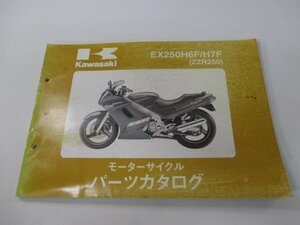 ZZ-R250 パーツリスト カワサキ 正規 中古 バイク 整備書 EX250H6F H7F EX250EEA EX250H uq 車検 パーツカタログ 整備書