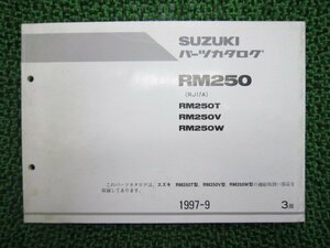 RM250 パーツリスト 3版 スズキ 正規 中古 バイク 整備書 RM250T RM250V RM250W RJ17A 車検 パーツカタログ 整備書