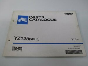 YZ125 パーツリスト ヤマハ 正規 中古 バイク 整備書 5DH3 CE01C 整備に役立ちます tN 車検 パーツカタログ 整備書
