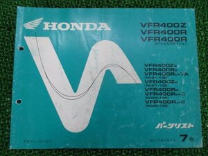 VFR400Z R SE パーツリスト 7版 ホンダ 正規 中古 バイク 整備書 NC21 NC24-100 102 ML0 sp 車検 パーツカタログ 整備書