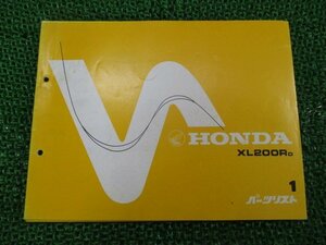 XL200R パーツリスト 1版 ホンダ 正規 中古 バイク 整備書 MD06 MD06E XL200RD ev 車検 パーツカタログ 整備書