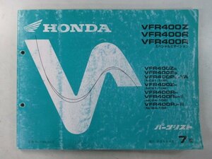 VFR400Z R SE パーツリスト 7版 ホンダ 正規 中古 バイク 整備書 NC21 NC24-100 102 ML0 sp 車検 パーツカタログ 整備書