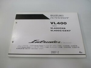 イントルーダークラッシック400 パーツリスト 4版 スズキ 正規 中古 バイク 整備書 VK54A VL400 C K6 VL400 C