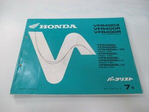 VFR400Z R SE パーツリスト 7版 ホンダ 正規 中古 バイク 整備書 NC21 NC24-100 102 ML0 sp 車検 パーツカタログ 整備書