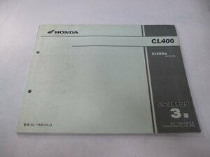 CL400 パーツリスト 3版 ホンダ 正規 中古 バイク 整備書 NC38 NC38E CL400W NC38-100 cU 車検 パーツカタログ 整備書