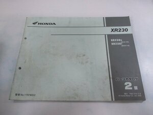 XR230 パーツリスト 2版 ホンダ 正規 中古 バイク 整備書 MD36-100 110 yG 車検 パーツカタログ 整備書