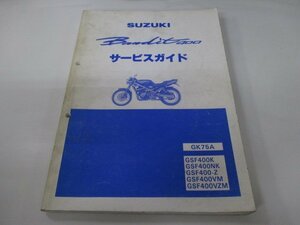 バンディット400 サービスマニュアル スズキ 正規 中古 バイク 整備書 GK75A K707 配線図有り Bandit400 GK75A GSF400K 車検 整備情報