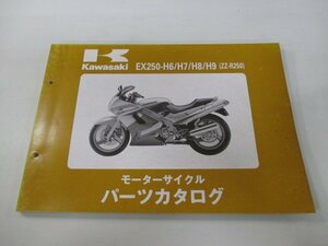 ZZ-R250 パーツリスト カワサキ 正規 中古 バイク 整備書 ’95～98 EX250-H6 EX250-H7 EX250-H8 EX250-H9 ys 車検 パーツカタログ 整備書