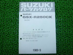 GSX-R250 パーツリスト スズキ 正規 中古 バイク 整備書 補足版 GSX-R250CK GJ72A Xg 車検 パーツカタログ 整備書