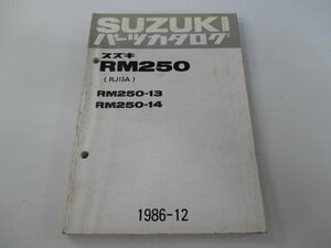 RM250 パーツリスト スズキ 正規 中古 バイク 整備書 RM250-13 RM250-14 RJ13A RJ13A-100027～ 車検 パーツカタログ 整備書