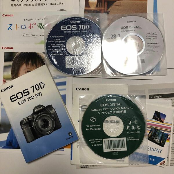 Canon EOS 70D 使用説明書 取扱説明書 DISK3枚 その他オマケ付き YF0150