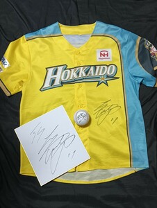 Art hand Auction MLB! Shohei Otani autographed uniform, autographed ball, autographed colored paper, 3-piece set! Dodgers yellow uniform, extremely rare, baseball, Souvenir, Related Merchandise, sign